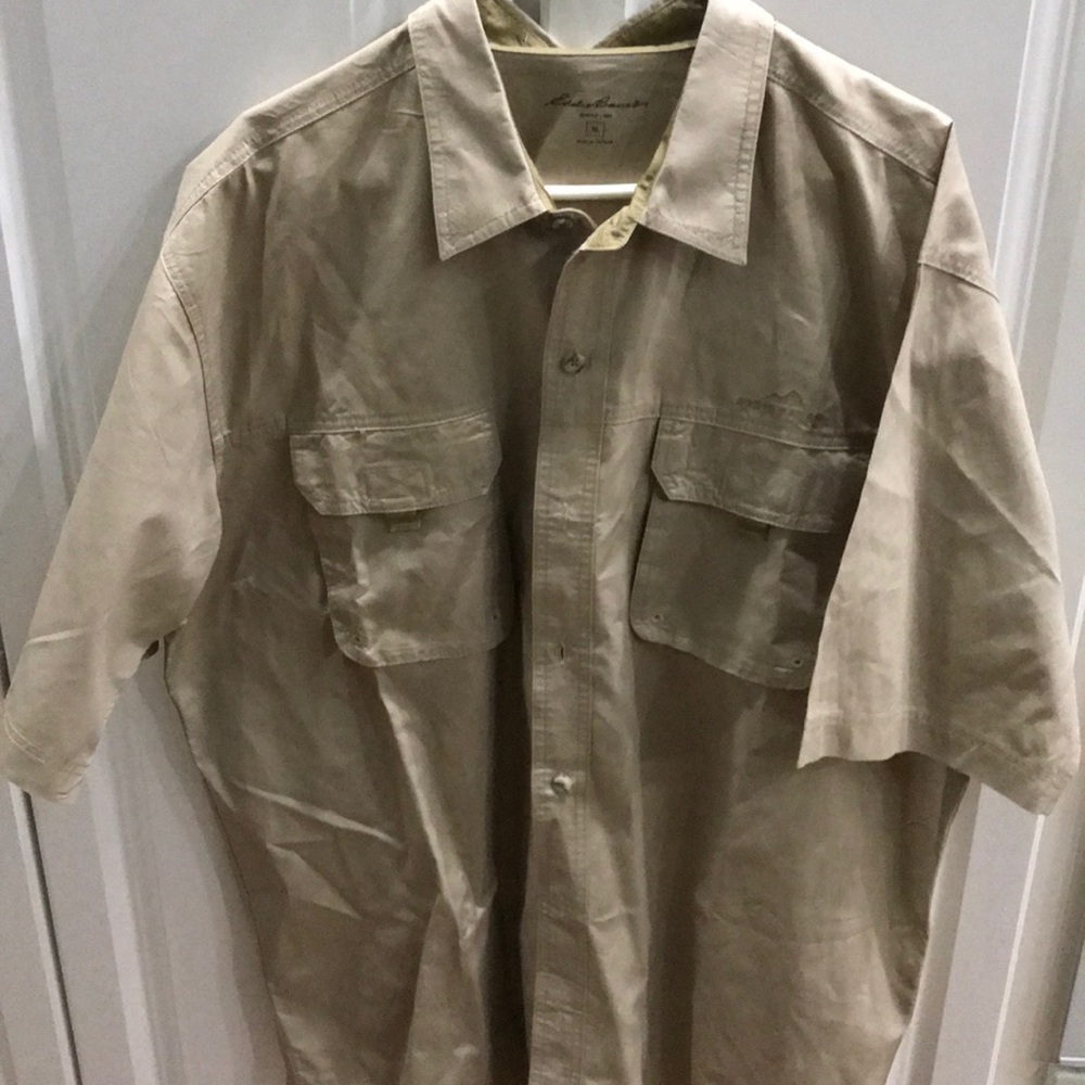Eddie Bauer tan utility shirt